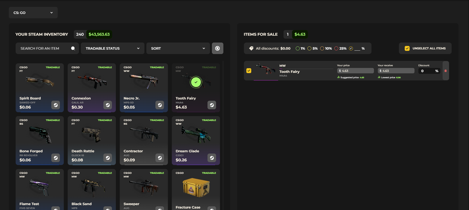 How to sell skins on Drodly Marketplace?