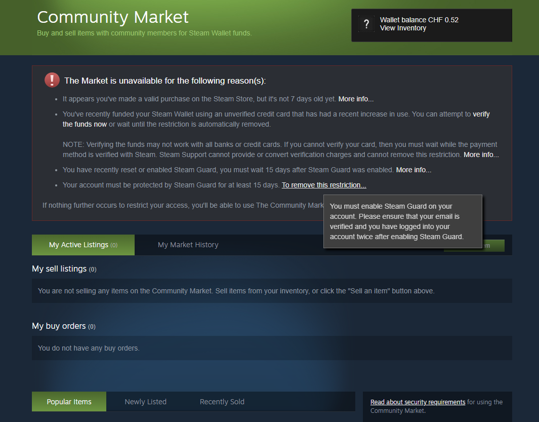 How to check if your steam account can trade - step 5